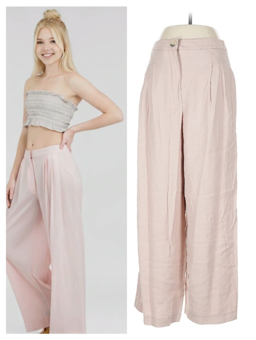 Topshop: Light Beige Women's Trousers